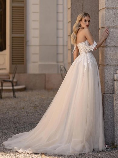 Exquisite Bridal Fishtail White Trailing Lace Wedding Dress - Ivory White, 12